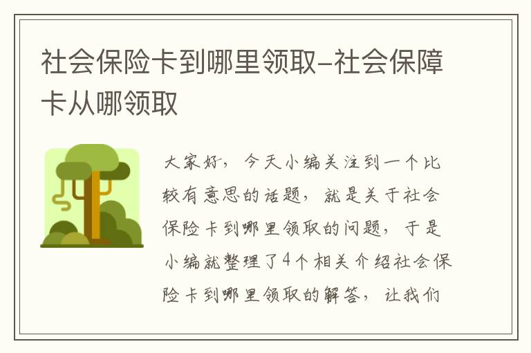 社会保险卡到哪里领取-社会保障卡从哪领取