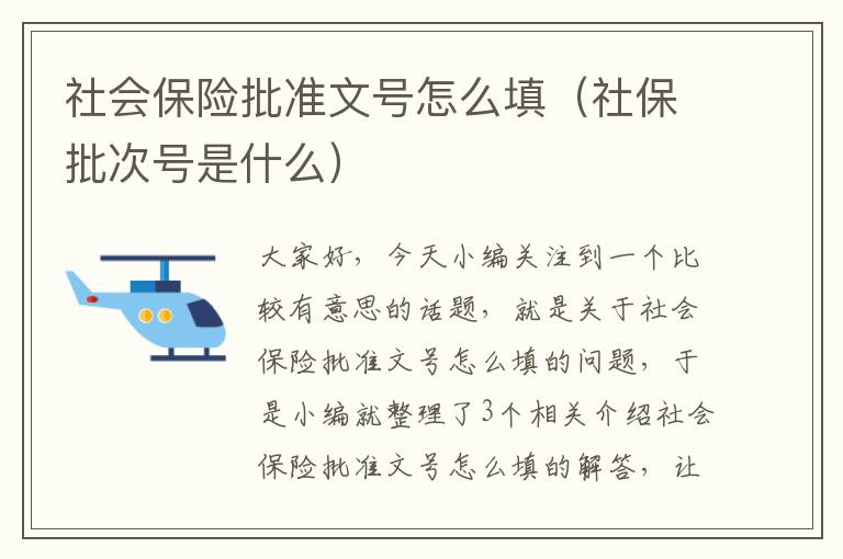 社会保险批准文号怎么填（社保批次号是什么）