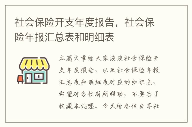 社会保险开支年度报告，社会保险年报汇总表和明细表