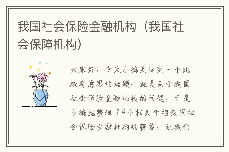 我国社会保险金融机构（我国社会保障机构）