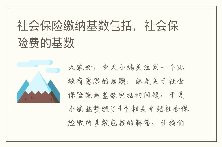 社会保险缴纳基数包括，社会保险费的基数