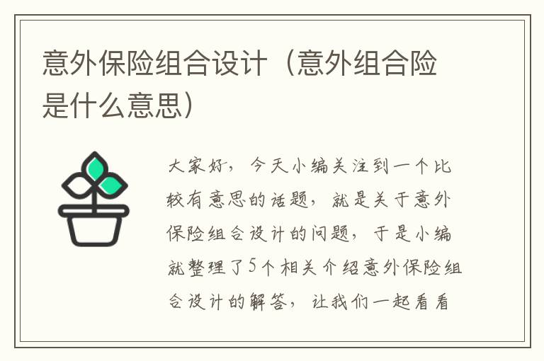 意外保险组合设计（意外组合险是什么意思）