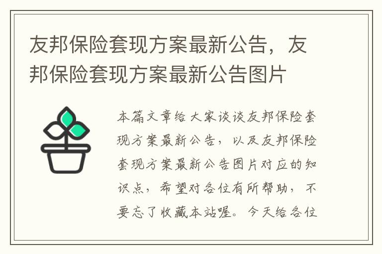 友邦保险套现方案最新公告，友邦保险套现方案最新公告图片