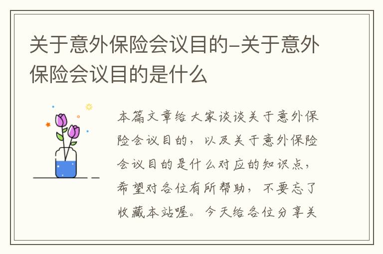 关于意外保险会议目的-关于意外保险会议目的是什么