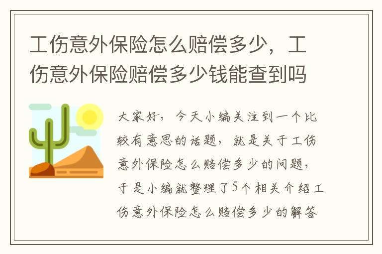 工伤意外保险怎么赔偿多少，工伤意外保险赔偿多少钱能查到吗知乎