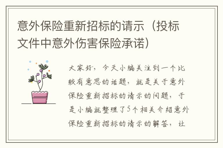 意外保险重新招标的请示（投标文件中意外伤害保险承诺）