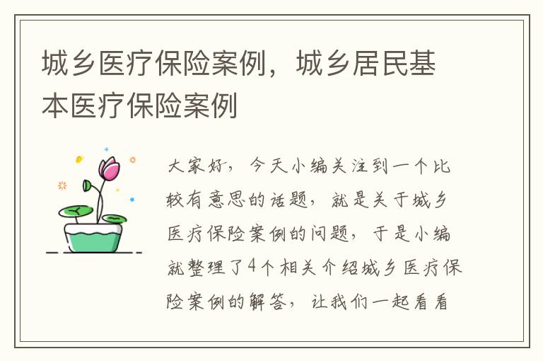 城乡医疗保险案例，城乡居民基本医疗保险案例