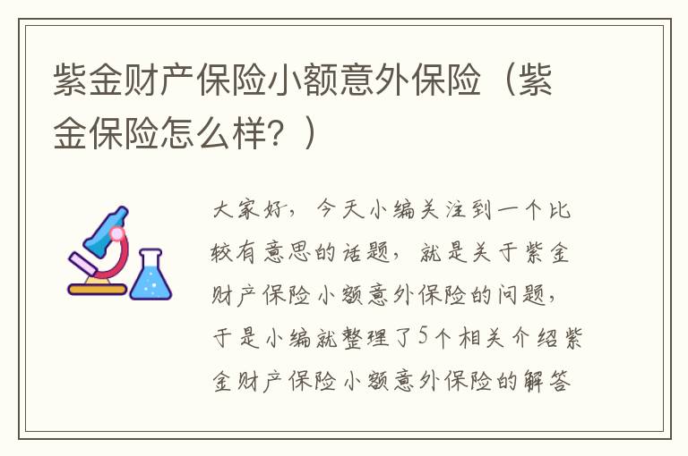 紫金财产保险小额意外保险（紫金保险怎么样？）