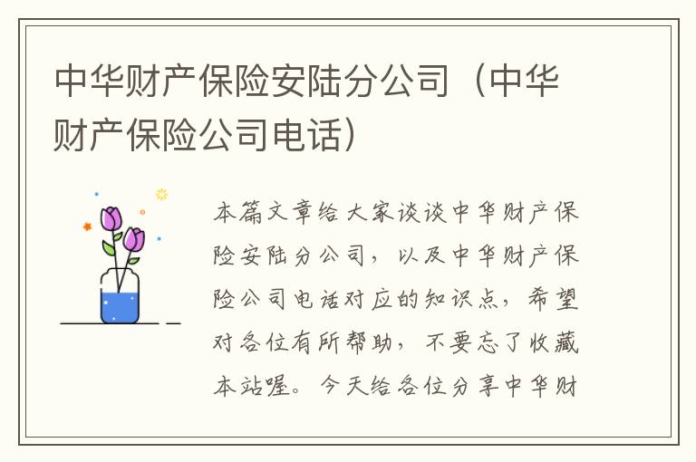 中华财产保险安陆分公司（中华财产保险公司电话）