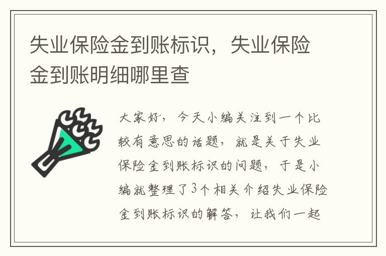 失业保险金到账标识，失业保险金到账明细哪里查