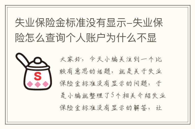 失业保险金标准没有显示-失业保险怎么查询个人账户为什么不显示