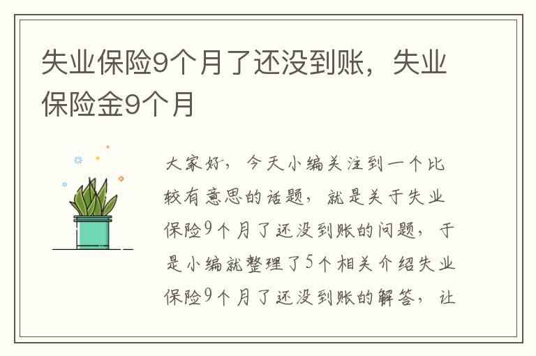 失业保险9个月了还没到账，失业保险金9个月