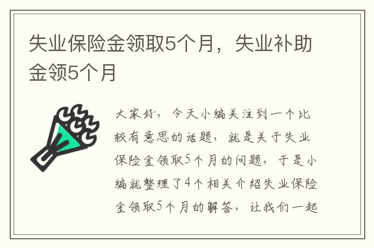 失业保险金领取5个月，失业补助金领5个月