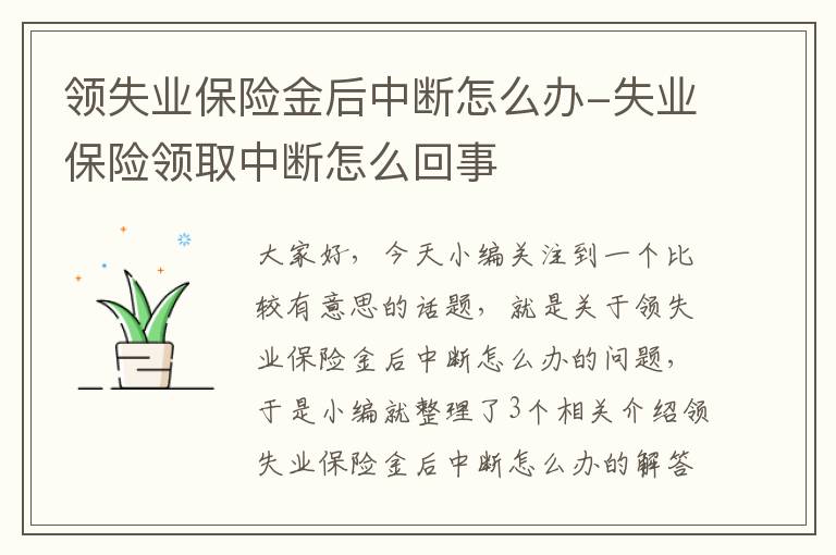 领失业保险金后中断怎么办-失业保险领取中断怎么回事