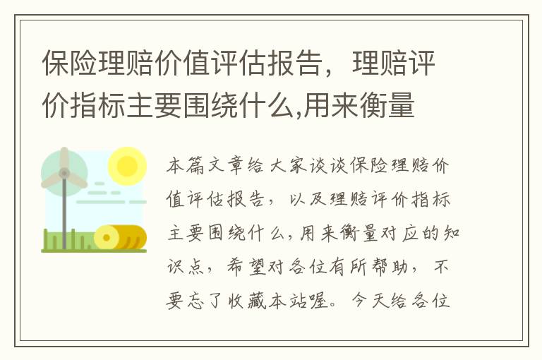 保险理赔价值评估报告，理赔评价指标主要围绕什么,用来衡量