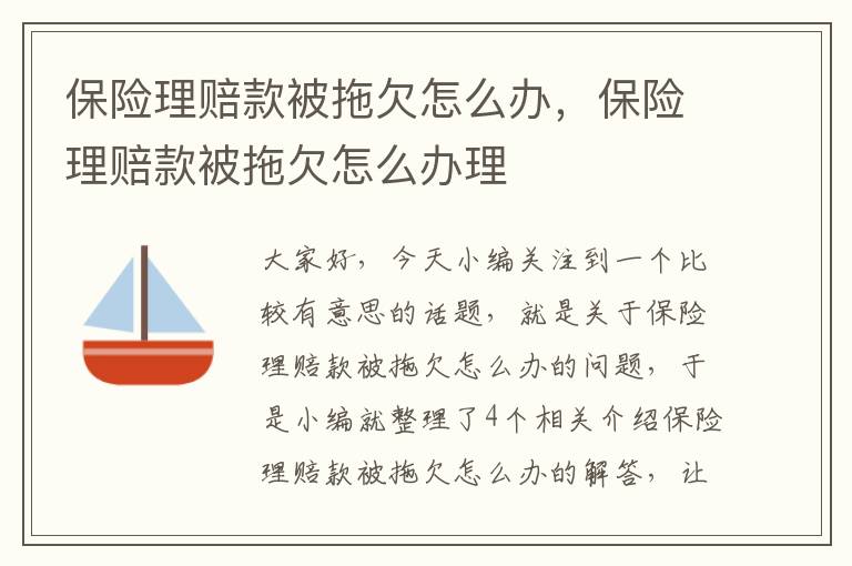 保险理赔款被拖欠怎么办，保险理赔款被拖欠怎么办理