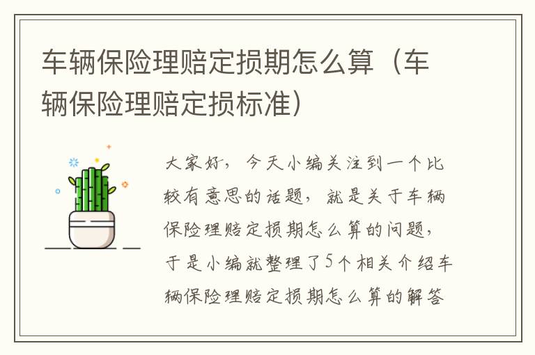 车辆保险理赔定损期怎么算（车辆保险理赔定损标准）