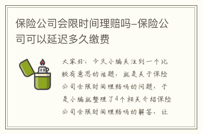 保险公司会限时间理赔吗-保险公司可以延迟多久缴费