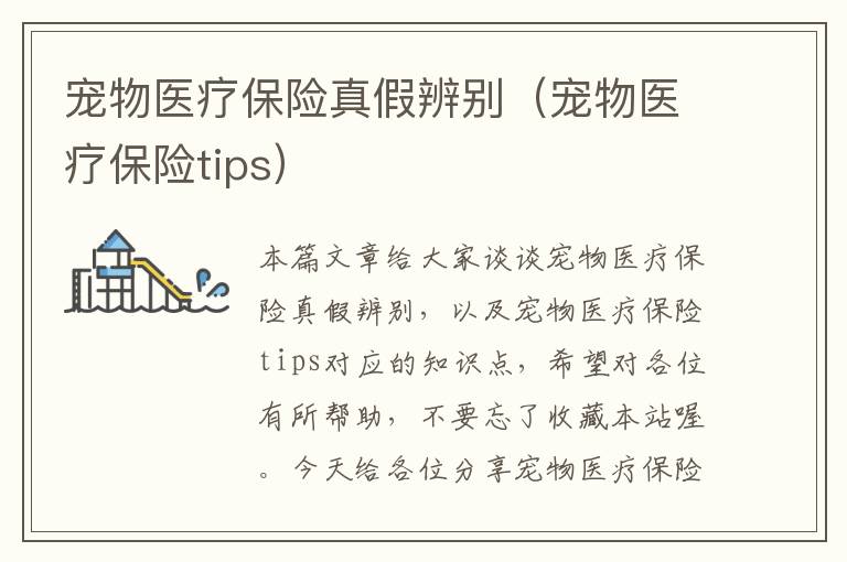 宠物医疗保险真假辨别（宠物医疗保险tips）