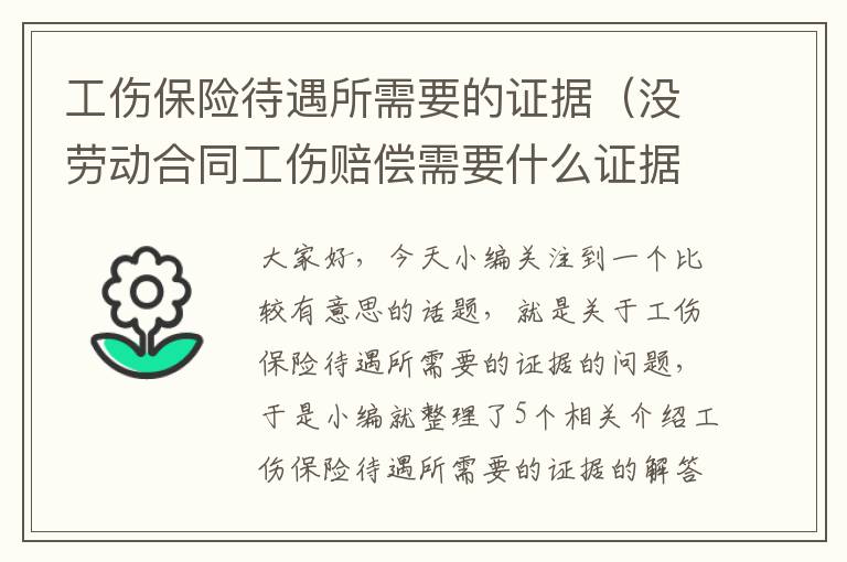 工伤保险待遇所需要的证据（没劳动合同工伤赔偿需要什么证据）