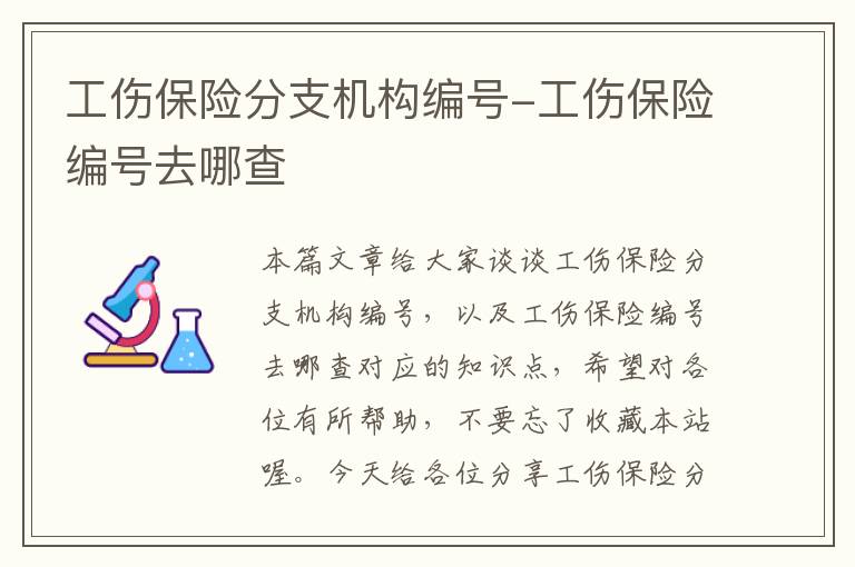 工伤保险分支机构编号-工伤保险编号去哪查