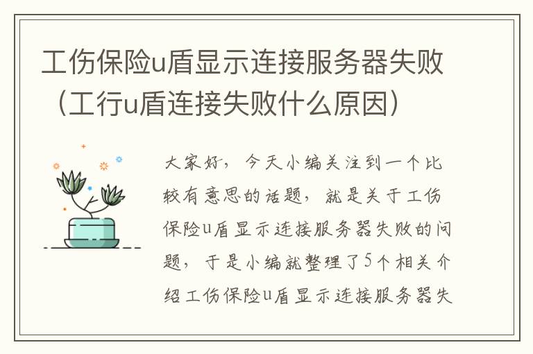 工伤保险u盾显示连接服务器失败（工行u盾连接失败什么原因）