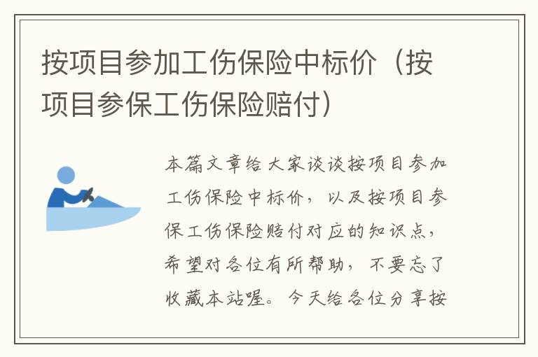 按项目参加工伤保险中标价（按项目参保工伤保险赔付）