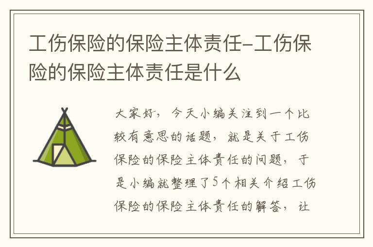 工伤保险的保险主体责任-工伤保险的保险主体责任是什么