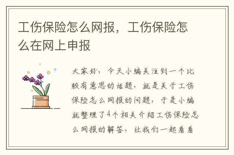 工伤保险怎么网报，工伤保险怎么在网上申报