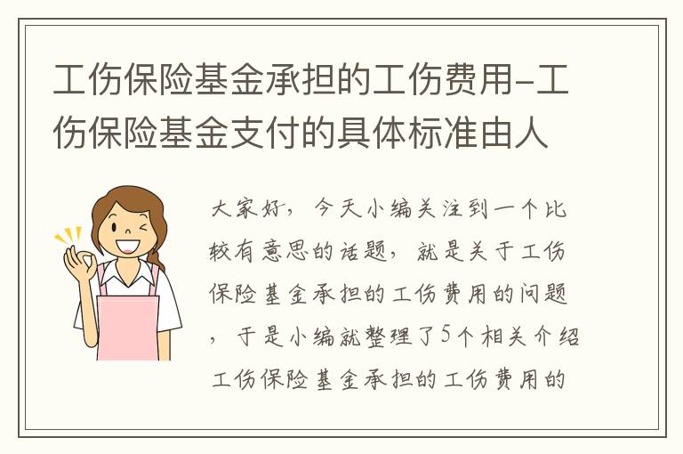 工伤保险基金承担的工伤费用-工伤保险基金支付的具体标准由人民政府规定