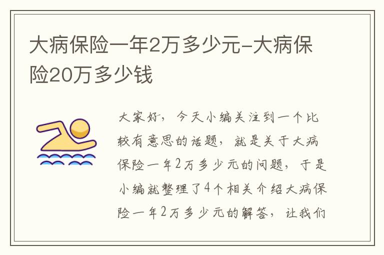 大病保险一年2万多少元-大病保险20万多少钱