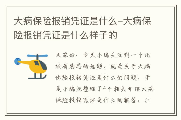 大病保险报销凭证是什么-大病保险报销凭证是什么样子的