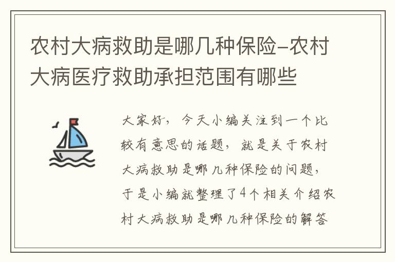 农村大病救助是哪几种保险-农村大病医疗救助承担范围有哪些