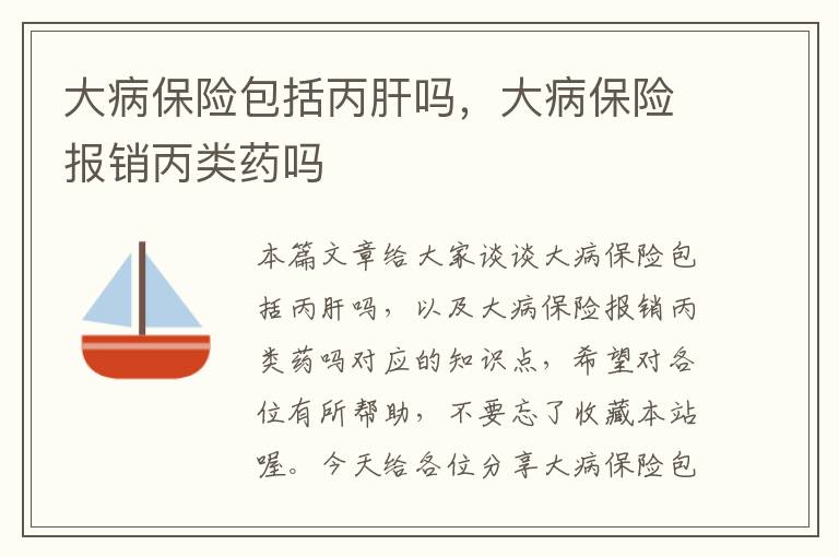 大病保险包括丙肝吗，大病保险报销丙类药吗