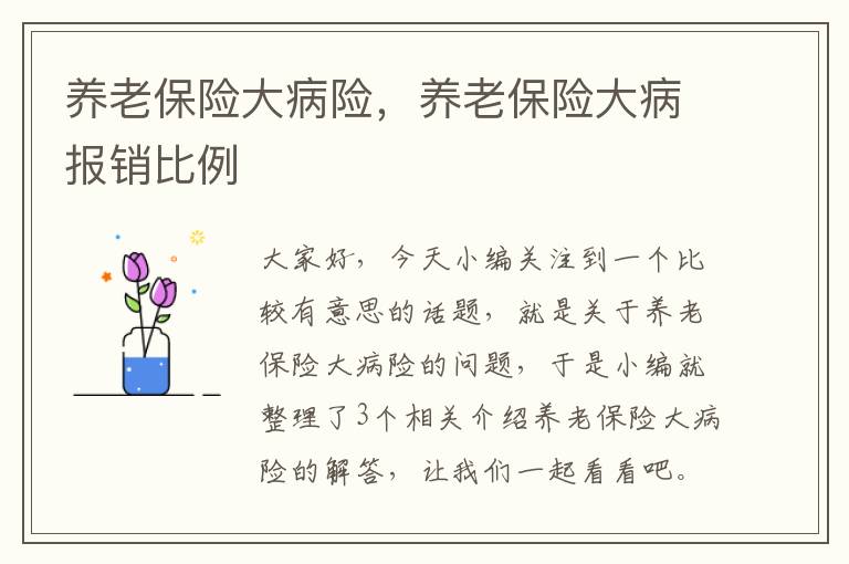 养老保险大病险，养老保险大病报销比例