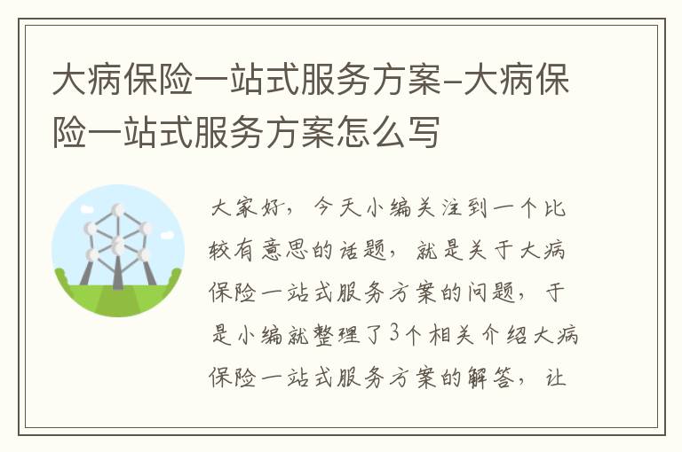 大病保险一站式服务方案-大病保险一站式服务方案怎么写