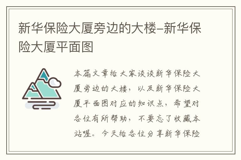 新华保险大厦旁边的大楼-新华保险大厦平面图