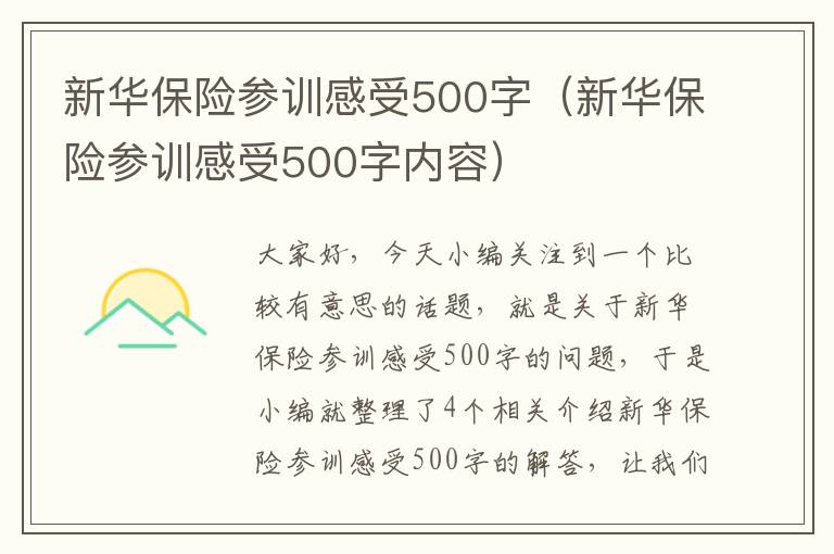 新华保险参训感受500字（新华保险参训感受500字内容）