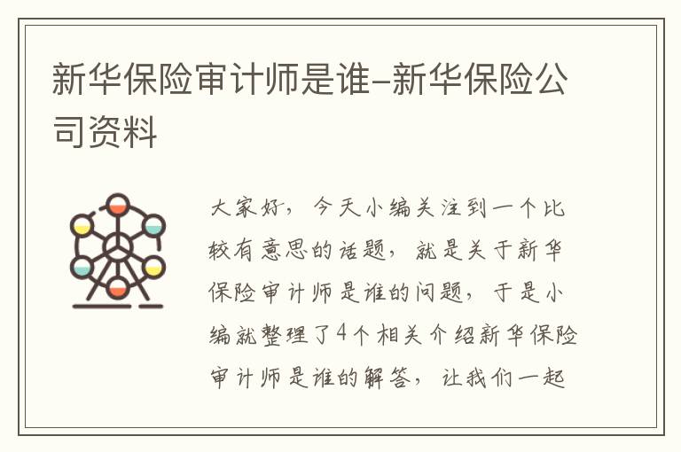 新华保险审计师是谁-新华保险公司资料