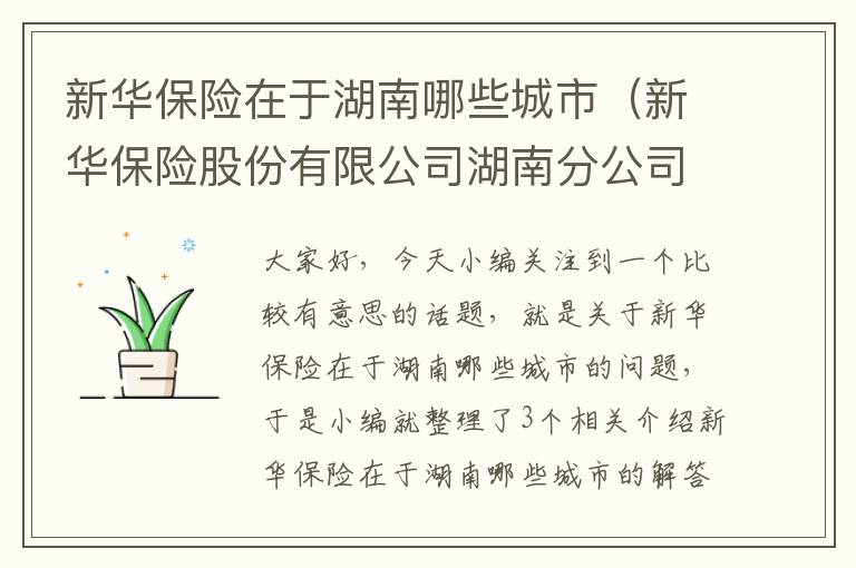 新华保险在于湖南哪些城市（新华保险股份有限公司湖南分公司）