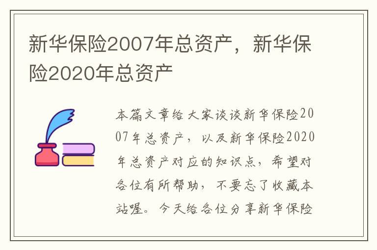 新华保险2007年总资产，新华保险2020年总资产