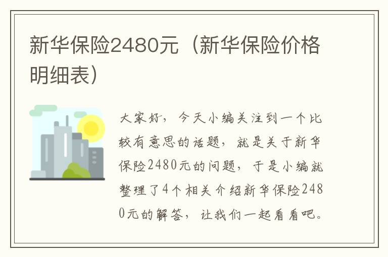 新华保险2480元（新华保险价格明细表）