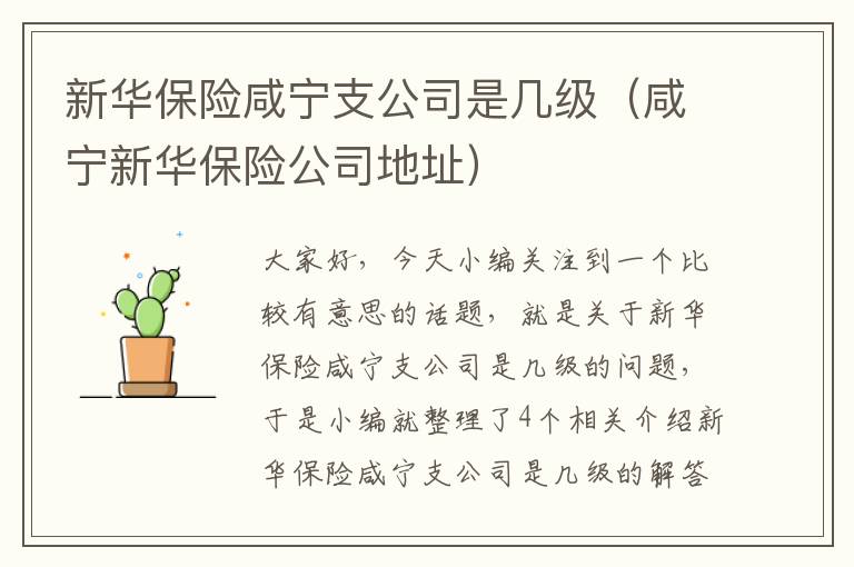 新华保险咸宁支公司是几级（咸宁新华保险公司地址）