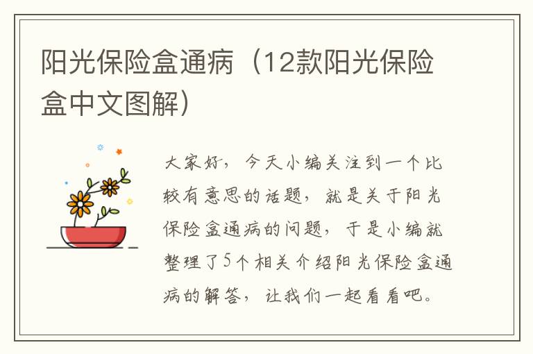 阳光保险盒通病（12款阳光保险盒中文图解）