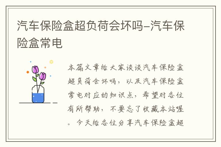 汽车保险盒超负荷会坏吗-汽车保险盒常电