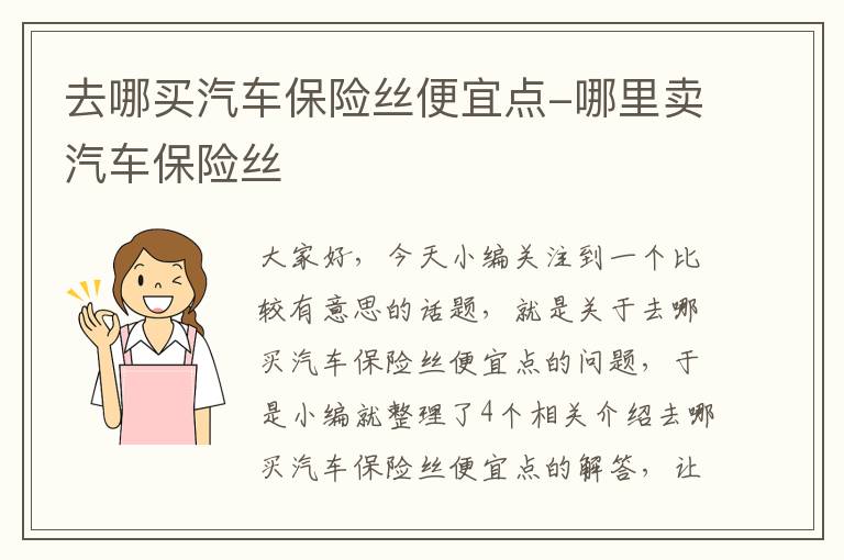 去哪买汽车保险丝便宜点-哪里卖汽车保险丝