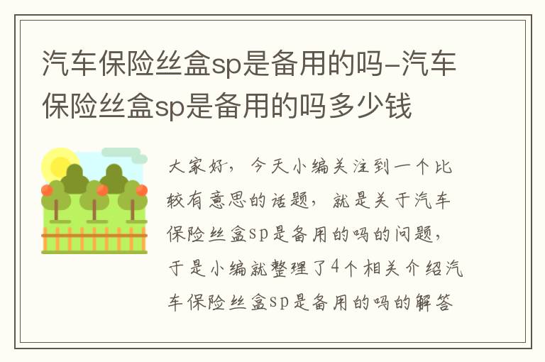 汽车保险丝盒sp是备用的吗-汽车保险丝盒sp是备用的吗多少钱