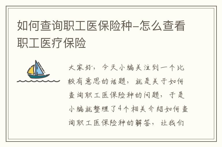 如何查询职工医保险种-怎么查看职工医疗保险