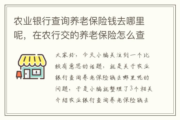 农业银行查询养老保险钱去哪里呢，在农行交的养老保险怎么查询是什么时候交的