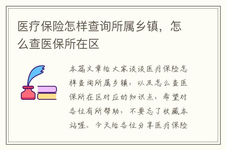 医疗保险怎样查询所属乡镇，怎么查医保所在区